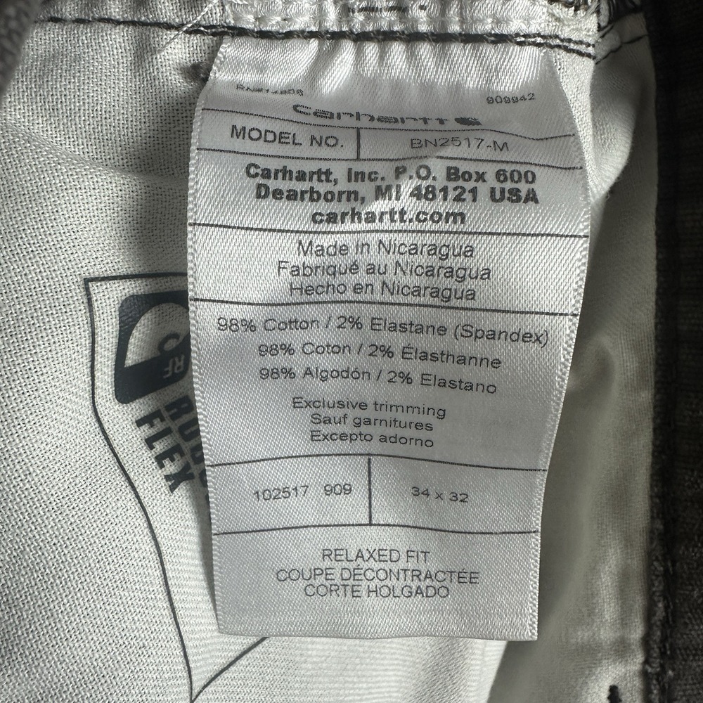 Carhartt Jeans Mens 34x32 Brown Denim Workwear Cargo Pocket Relaxed Rugged Flex - Picture 5 of 8